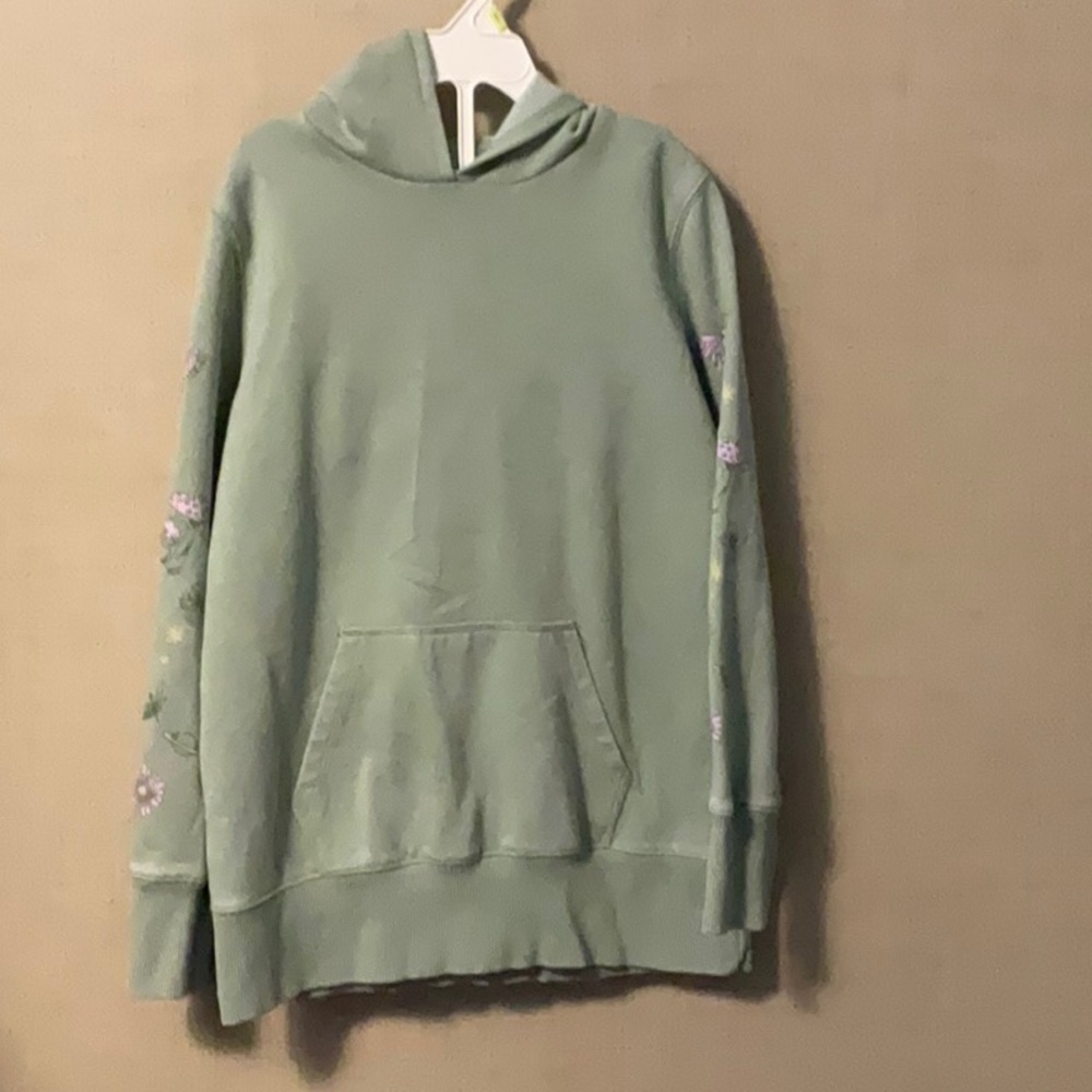 Kids' Mint Green Floral Hoodie
